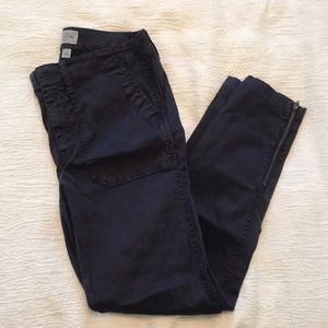 J. Crew navy ankle zip pant size 27
